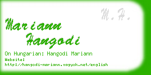 mariann hangodi business card